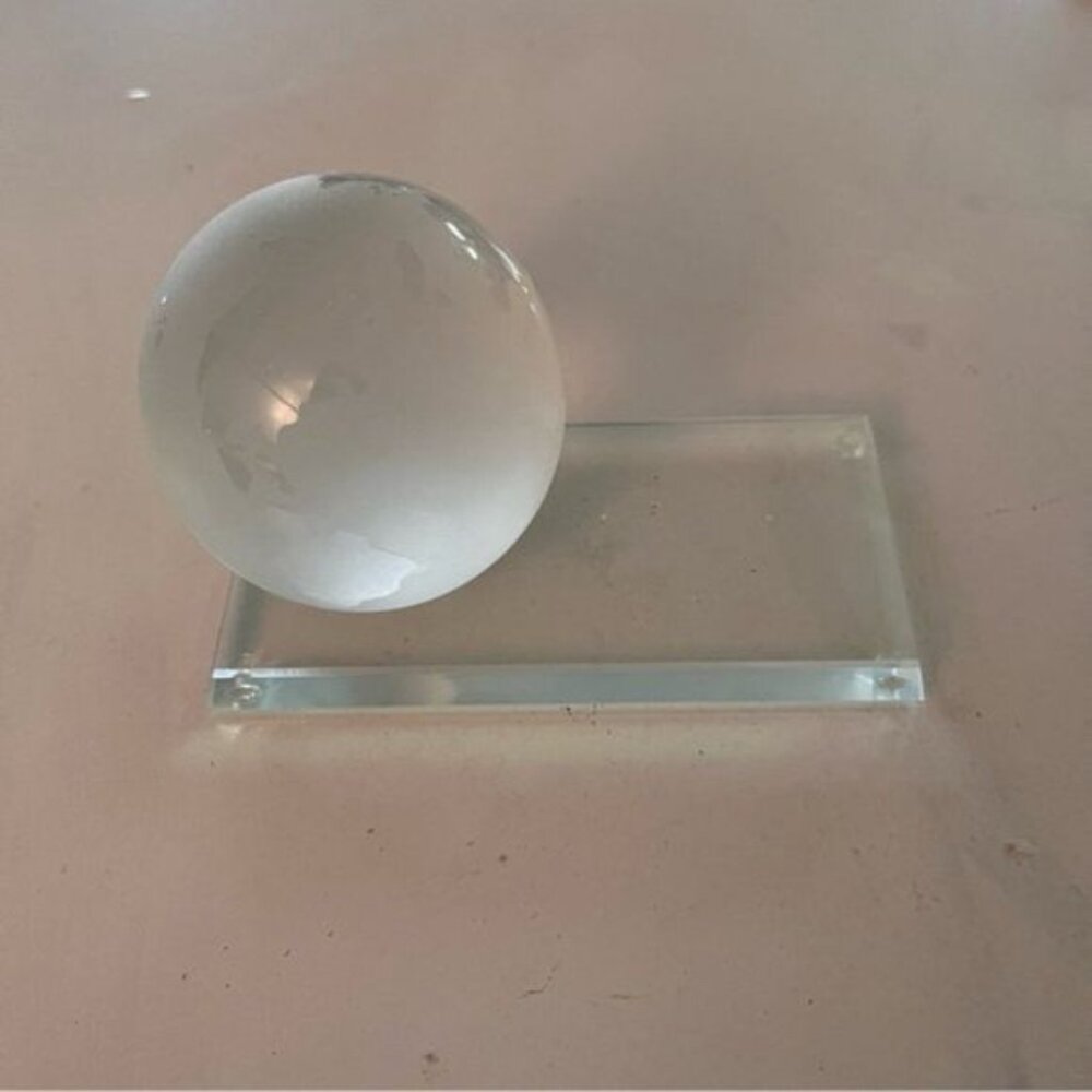 Crystal Glass Globe with Glass Slate Base